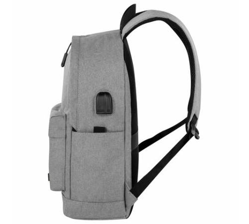 Рюкзак HEIKKI ACTIVE (ХЕЙКИ) универсальный, отделение для ноутбука, USB-порт, серый, 44х31х14 см, 272561