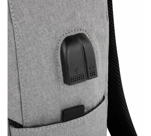 Рюкзак HEIKKI ACTIVE (ХЕЙКИ) универсальный, отделение для ноутбука, USB-порт, серый, 44х31х14 см, 272561