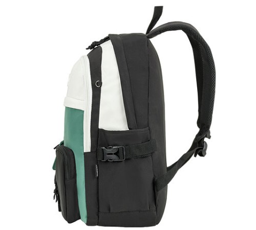 Рюкзак HEIKKI BLOCKS (ХЕЙКИ) универсальный, 2 отделения, черный/бирюзовый/бежевый, 44х32х17 см, 272562