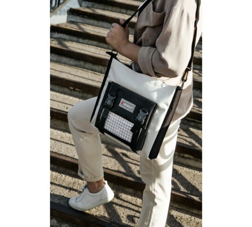 Рюкзак HEIKKI COMBO (ХЕЙКИ), сумка-шоппер, косметичка, пенал В ПОДАРОК, черно-белый, 42х30х14 см, 272564