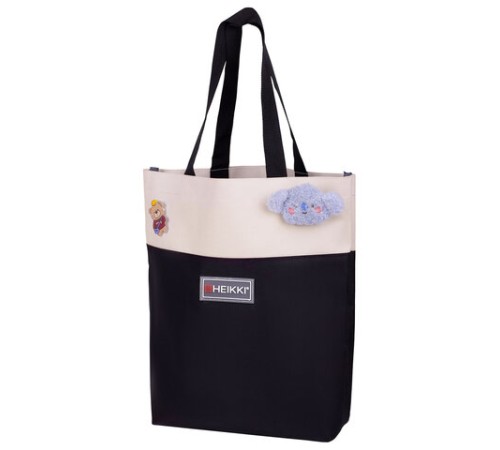 Рюкзак HEIKKI COMBO (ХЕЙКИ), сумка-шоппер, косметичка, пенал В ПОДАРОК, бело-черный, 42х30х14 см,272565