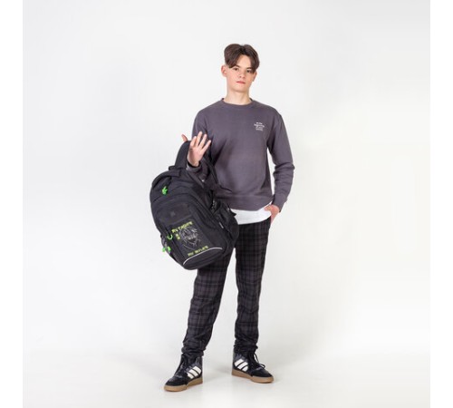 Рюкзак BRAUBERG CONTENT универсальный, 3 отделения, светоотражающий принт, 