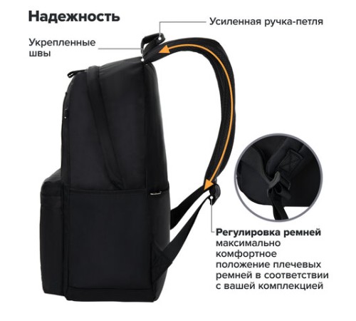 Рюкзак BRAUBERG FASHION CITY универсальный, карман-антивор, 