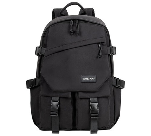 Рюкзак HEIKKI FUSION (ХЕЙКИ) универсальный, отделение для ноутбука, карман-антивор, черный, 43х30х14 см, 272577