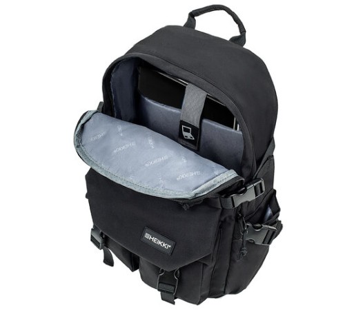 Рюкзак HEIKKI FUSION (ХЕЙКИ) универсальный, отделение для ноутбука, карман-антивор, черный, 43х30х14 см, 272577