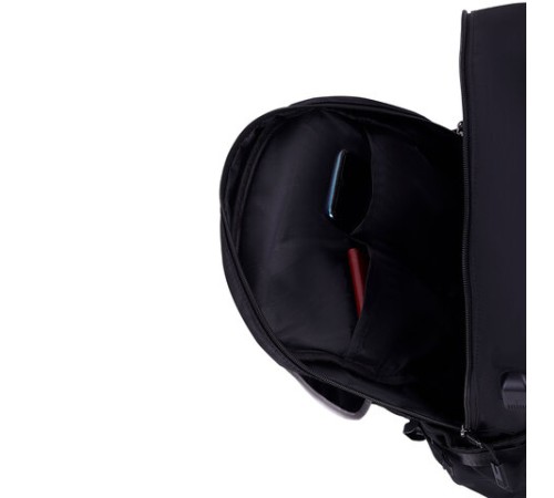 Рюкзак HEIKKI FUSION (ХЕЙКИ) универсальный, USB-порт, черный с белыми вставками, 45х31х15 см, 272578