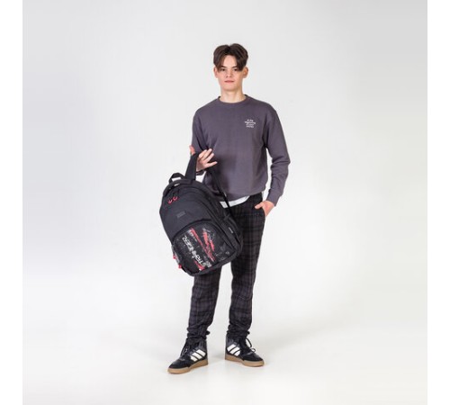 Рюкзак BRAUBERG CONCEPT универсальный, 2 отделения, светоотражающий принт, 