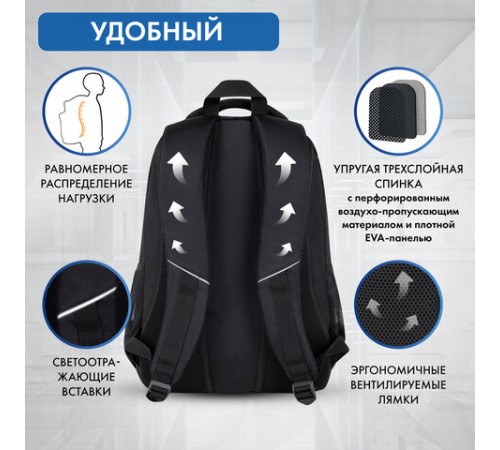 Рюкзак BRAUBERG CONCEPT универсальный, 2 отделения, светоотражающий принт, 