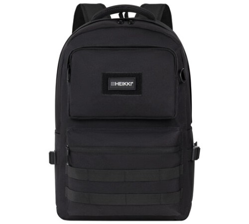 Рюкзак HEIKKI STRATEGY (ХЕЙКИ) универсальный, отделение для ноутбука, багажная лента, черный, 46х31х13 см, 272583