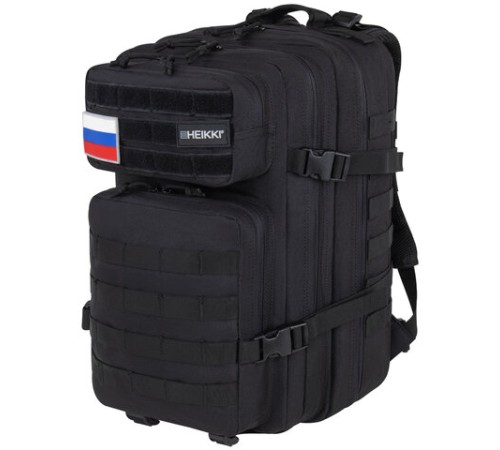 Рюкзак HEIKKI STRATEGY (ХЕЙКИ) тактический, 2 отделения, система Молле, черный, 46х30х20 см, 272584