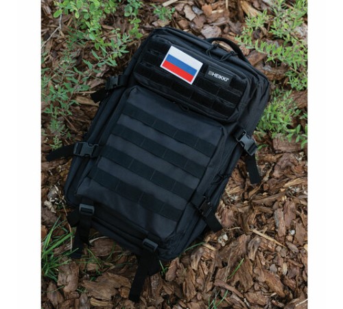 Рюкзак HEIKKI STRATEGY (ХЕЙКИ) тактический, 2 отделения, система Молле, черный, 46х30х20 см, 272584