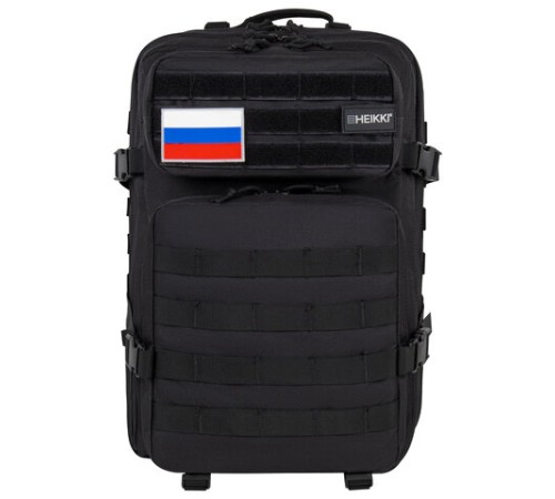 Рюкзак HEIKKI STRATEGY (ХЕЙКИ) тактический, 2 отделения, система Молле, черный, 46х30х20 см, 272584