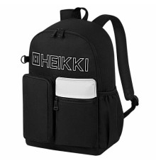Рюкзак HEIKKI UNIQUE (ХЕЙКИ) универсальный, 6 карманов, черный с белыми вставками, 42х29х16 см, 272585