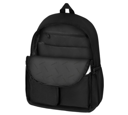 Рюкзак HEIKKI UNIQUE (ХЕЙКИ) универсальный, 6 карманов, черный с белыми вставками, 42х29х16 см, 272585