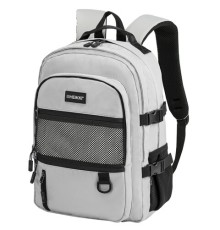 Рюкзак HEIKKI TRILL (ХЕЙКИ) универсальный, 3 отделения, серый с черными вставками, 43х31х14 см, 272586