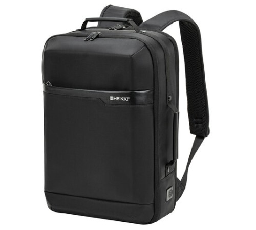 Рюкзак-сумка HEIKKI PRIORITY (ХЕЙКИ) с отделением для ноутбука, 2 отделения, черный, 45x31x15 см, 272587