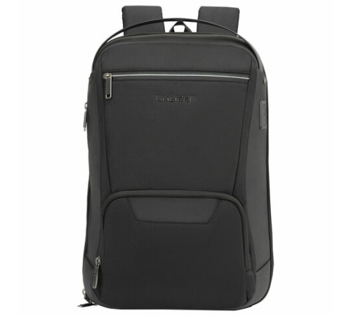 Рюкзак HEIKKI HIGH TECH (ХЕЙКИ) с отделением для ноутбука, USB-порт, черный, 46x30x10 см, 272588