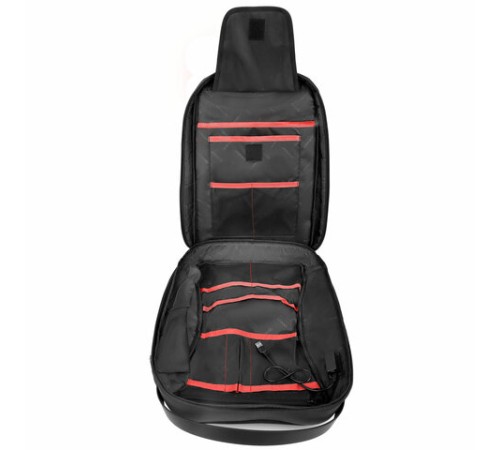 Рюкзак HEIKKI HIGH TECH (ХЕЙКИ) с отделением для ноутбука, USB-порт, черный, 46x30x10 см, 272588