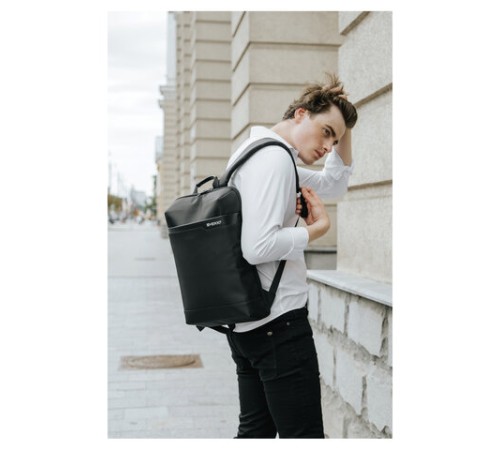 Рюкзак HEIKKI HIGH TECH (ХЕЙКИ) с отделением для ноутбука, черный, 43x28x12 см, 272589