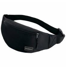 Сумка на пояс HEIKKI RIO (ХЕЙКИ), два отделения, регулируемый ремень, черная, 38х12х8 см, 272614