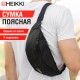 Сумка на пояс HEIKKI RIO (ХЕЙКИ), два отделения, регулируемый ремень, черная, 38х12х8 см, 272614