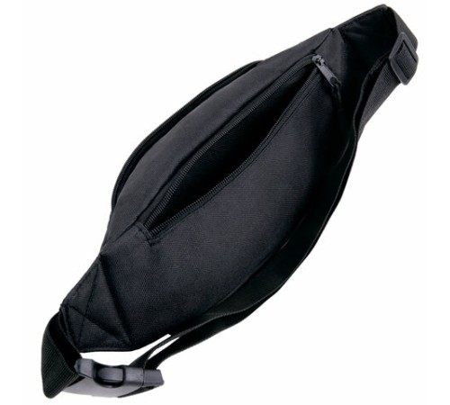 Сумка на пояс HEIKKI RIO (ХЕЙКИ), два отделения, регулируемый ремень, черная, 38х12х8 см, 272614