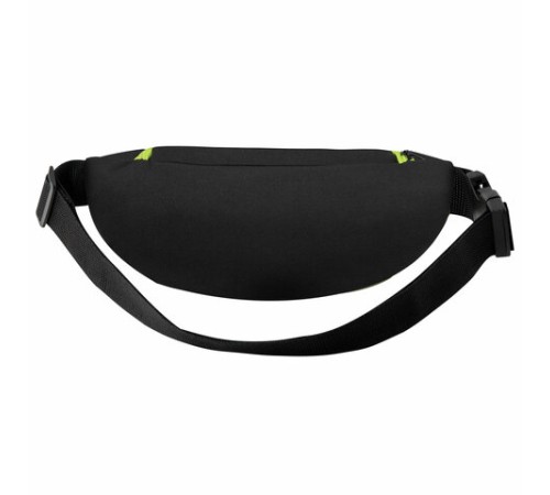 Сумка на пояс HEIKKI RIO (ХЕЙКИ), карман, регулируемый ремень, черная/салатовая, 30х12x10 см, 272615