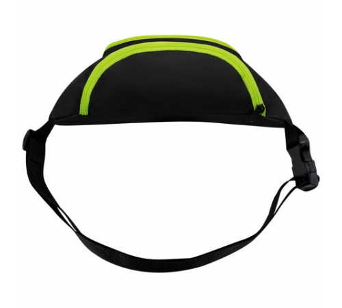 Сумка на пояс HEIKKI RIO (ХЕЙКИ), карман, регулируемый ремень, черная/салатовая, 30х12x10 см, 272615