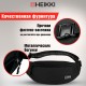 Сумка на пояс HEIKKI RIO (ХЕЙКИ), два отделения, регулируемый ремень, черная с белым, 38х12х8 см, 272617