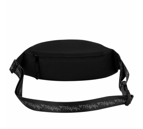 Сумка на пояс HEIKKI RIO (ХЕЙКИ), два отделения, регулируемый ремень, черная с белым, 38х12х8 см, 272617