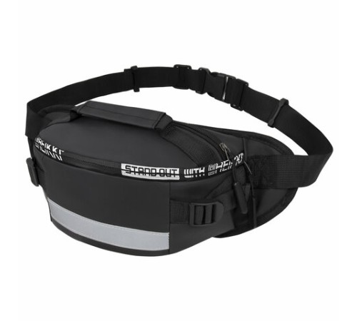 Сумка на пояс HEIKKI RIO (ХЕЙКИ), два отделения, регулируемый ремень, светоотражающий элемент, 36х9х13 см, 272618