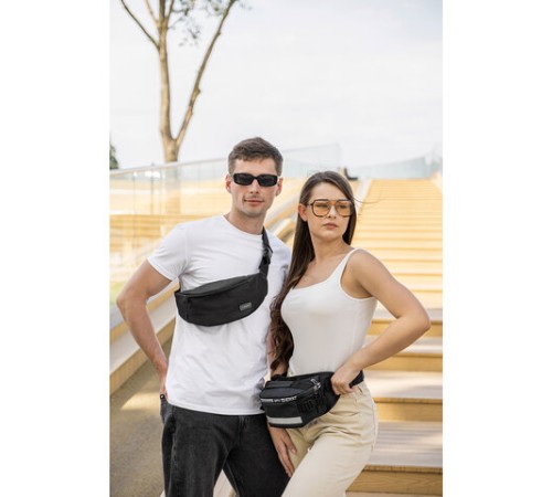 Сумка на пояс HEIKKI RIO (ХЕЙКИ), два отделения, регулируемый ремень, светоотражающий элемент, 36х9х13 см, 272618