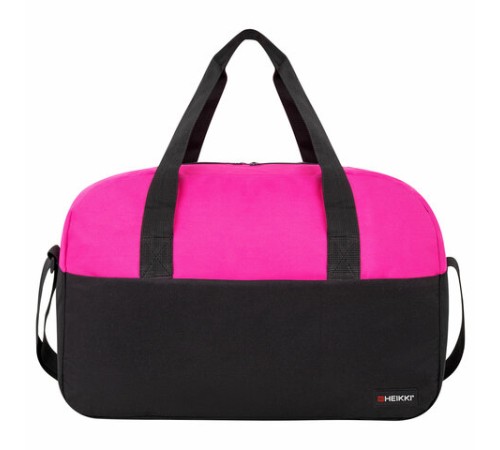 Сумка спортивная HEIKKI BASE (ХЕЙКИ), карман на молнии, черная/фуксия, 30x44x17 см, 272621
