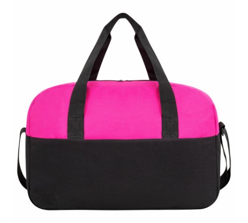 Сумка спортивная HEIKKI BASE (ХЕЙКИ), карман на молнии, черная/фуксия, 30x44x17 см, 272621