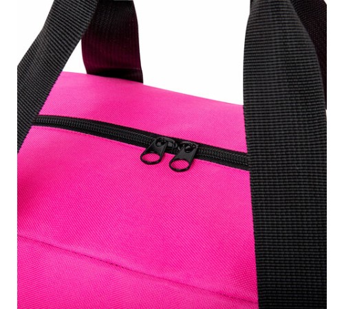 Сумка спортивная HEIKKI BASE (ХЕЙКИ), карман на молнии, черная/фуксия, 30x44x17 см, 272621