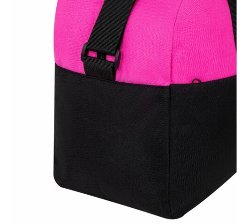 Сумка спортивная HEIKKI BASE (ХЕЙКИ), карман на молнии, черная/фуксия, 30x44x17 см, 272621