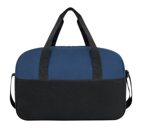 Сумка спортивная HEIKKI BASE (ХЕЙКИ), карман на молнии, черная/темно-синяя, 30x44x17 см, 272622