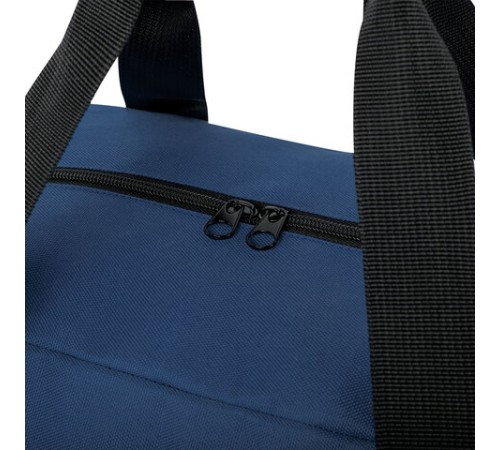 Сумка спортивная HEIKKI BASE (ХЕЙКИ), карман на молнии, черная/темно-синяя, 30x44x17 см, 272622
