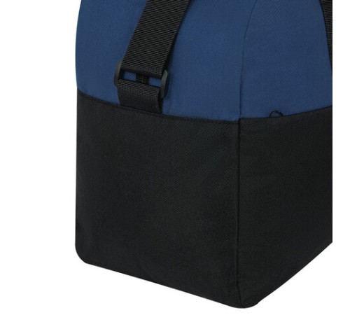 Сумка спортивная HEIKKI BASE (ХЕЙКИ), карман на молнии, черная/темно-синяя, 30x44x17 см, 272622