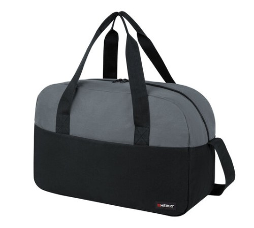 Сумка спортивная HEIKKI BASE (ХЕЙКИ), карман на молнии, черная/темно-серая, 30x44x17 см, 272623