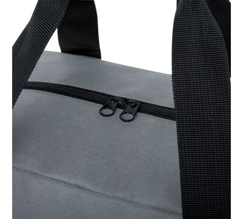 Сумка спортивная HEIKKI BASE (ХЕЙКИ), карман на молнии, черная/темно-серая, 30x44x17 см, 272623