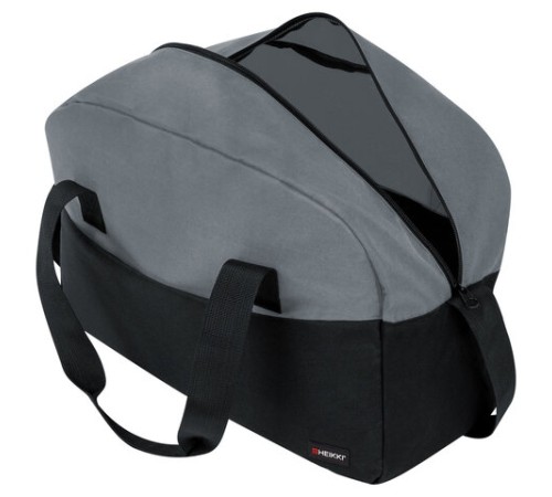 Сумка спортивная HEIKKI BASE (ХЕЙКИ), карман на молнии, черная/темно-серая, 30x44x17 см, 272623