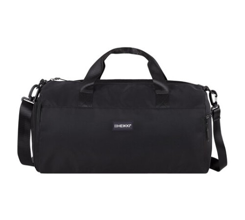 Сумка спортивная HEIKKI MOVE PLUS (ХЕЙКИ) с отделением для обуви и мокрых вещей, черная, 21x45x20 см, 272626