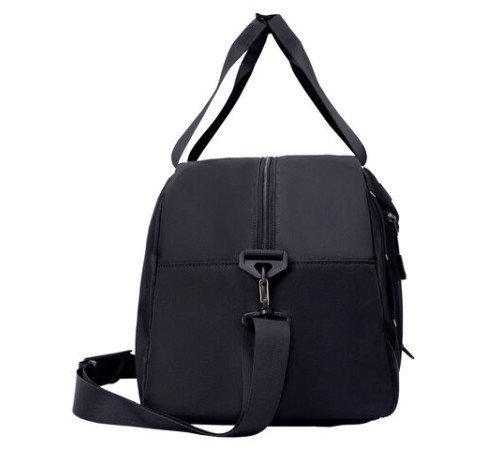 Сумка спортивная HEIKKI MOVE PLUS (ХЕЙКИ) с отделением для обуви, черная с серыми вставками, 26х51х27 см, 272627