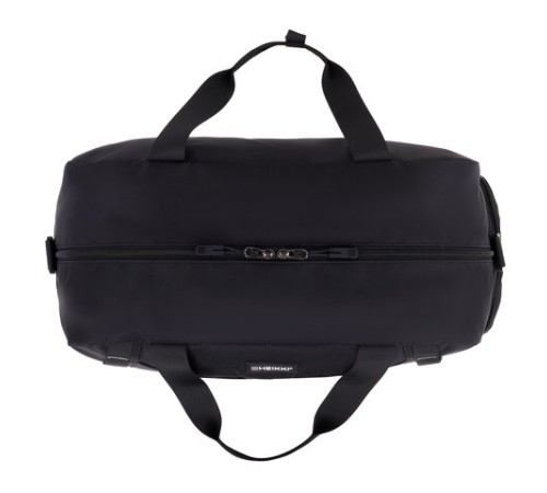 Сумка спортивная HEIKKI MOVE PLUS (ХЕЙКИ) с отделением для обуви, черная с серыми вставками, 26х51х27 см, 272627