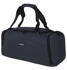 Сумка спортивная HEIKKI TRAVEL (ХЕЙКИ) с отделением для обуви, 7 карманов, темно-серая, 23х48х25 см, 272628
