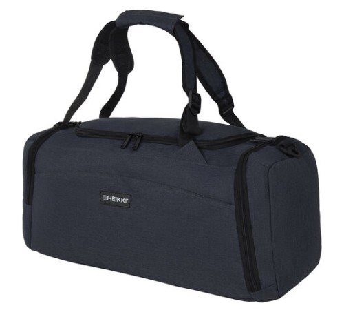 Сумка спортивная HEIKKI TRAVEL (ХЕЙКИ) с отделением для обуви, 7 карманов, темно-серая, 23х48х25 см, 272628