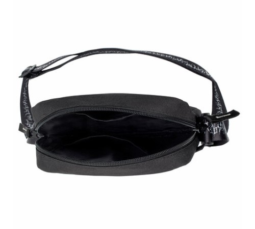 Сумка на плечо HEIKKI COMPACT (ХЕЙКИ) с карманом, черная с принтом, 23х17х5 см, 272629