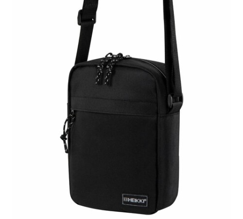 Сумка на плечо HEIKKI COMPACT (ХЕЙКИ), два кармана, черная, 22х17х6 см, 272630