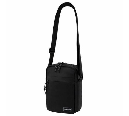 Сумка на плечо HEIKKI COMPACT (ХЕЙКИ), два кармана, черная, 22х17х6 см, 272630